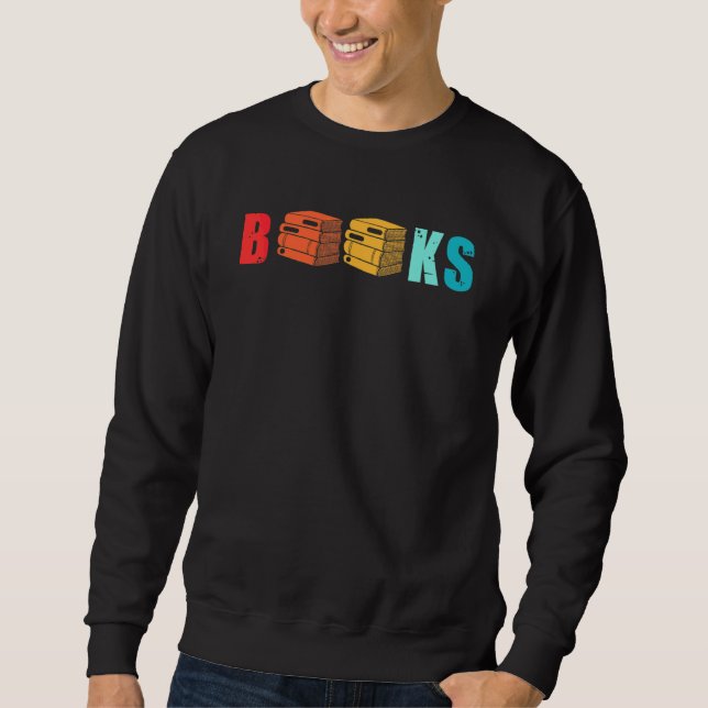 Sweatshirt Retro Livres Lecture Bookworm Bibliothèque Littéra (Devant)