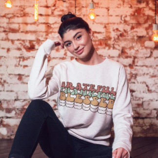Sweatshirt Rétro Merci Sweatshirt, Thanksgiving en famille