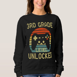 Sweatshirt Rétro Niveau 3e Année Débloqué Garçons Enfants Ret
