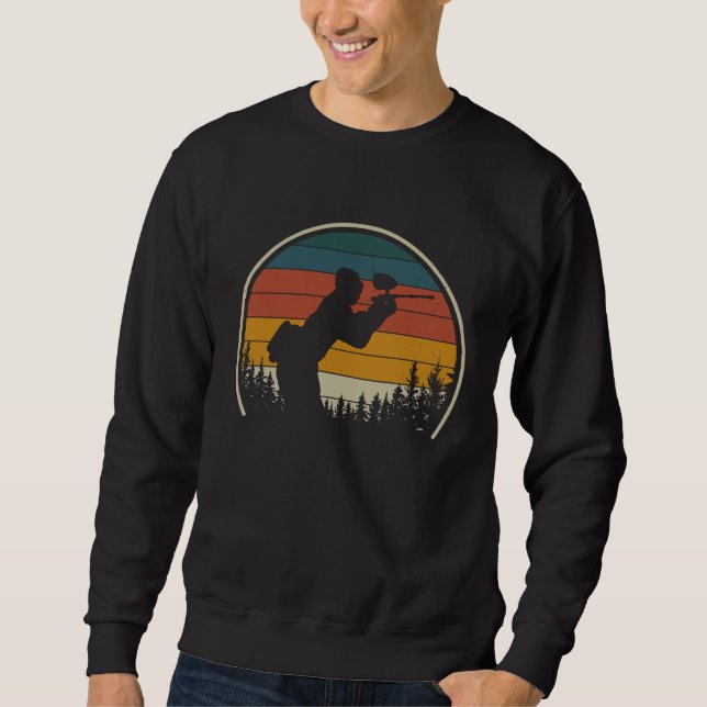 Sweatshirt Retro Paintballer Paintball Paintballing (Devant)