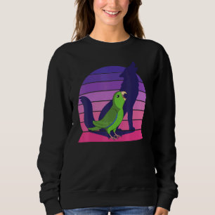 Sweatshirt Retro Parrot I Howling Wolf I hurle Green Parr