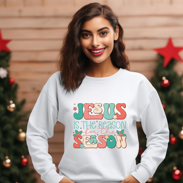 Sweatshirt Retro Pastel Jesus est la raison de la saison (Créateur téléchargé)