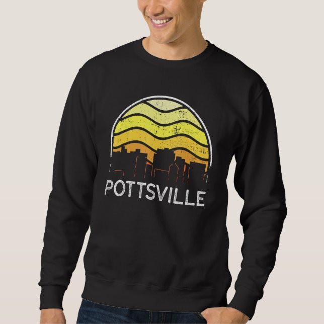 Sweatshirt Retro Pennsylvania Pottsville Visitors Skyline Vin (Devant)
