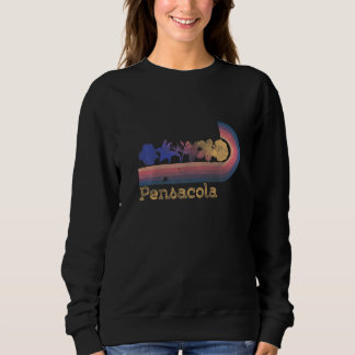 Sweatshirt Retro Pensacola Tropical Flowers 80's Style Surfin