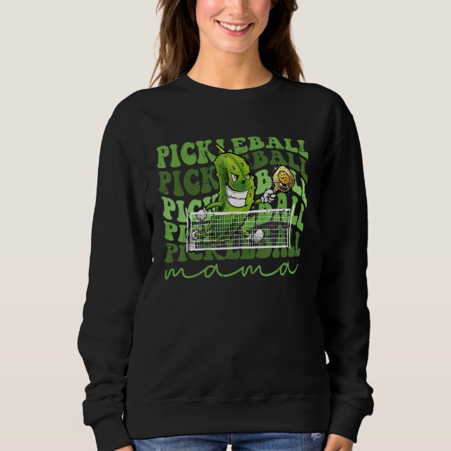 Sweatshirt Retro  Pickleball Mama Player Cute Pickle Ball (Devant)
