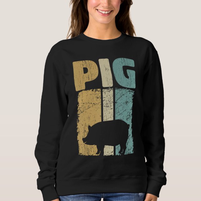 Sweatshirt Retro Pig Lover, Cute Farmer, Farming For Men Wome (Devant)