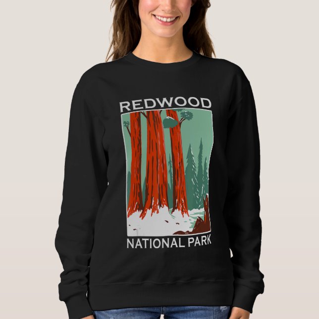 Sweatshirt Retro Redwood National Park Outdoor Camping Souven (Devant)