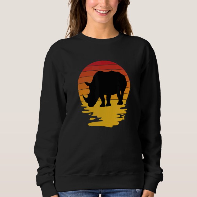 Sweatshirt Retro Rhino Chubby Unicorns Fat Rhino (Devant)