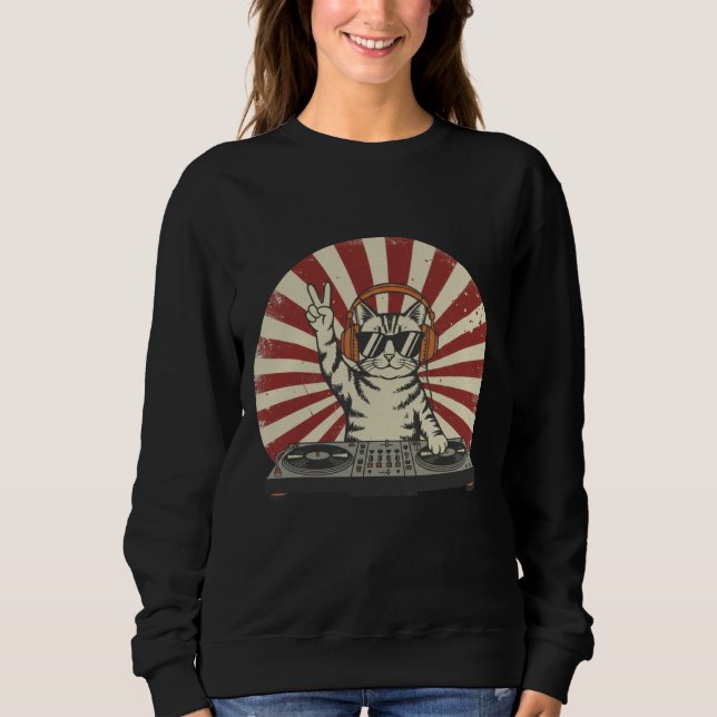 Sweatshirt Retro Rhythm: The Meow-Mix Master (Devant)