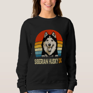 Sweatshirt Retro Siberian Husky Papa Fête des pères Chien Vin