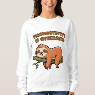 Sweatshirt Retro Sloth Productivity Is Overrated Women’s Swea
