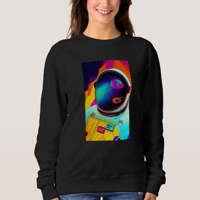Sweatshirt Retro Spaceman Astronaut Vintage Psychedelic Tripp (Devant)