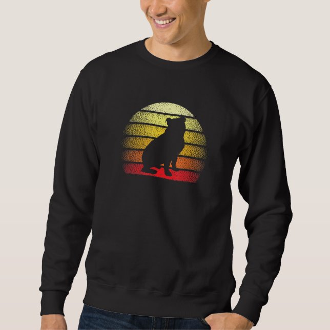 Sweatshirt Retro Sunset Anglais Bulldog Chien Conception du t (Devant)