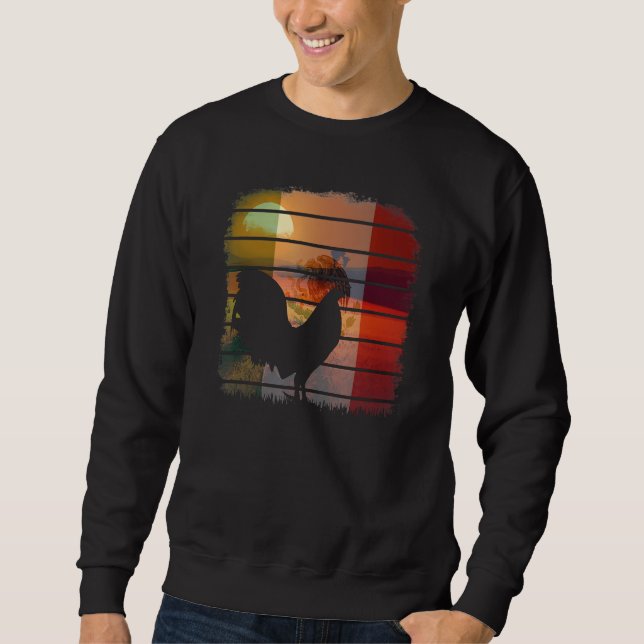 Sweatshirt Retro sunset game fowl Mexican Mexico flag gamefow (Devant)