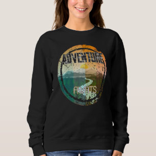 Sweatshirt Retro Sunset Natural Lake Mountain Adventure Await