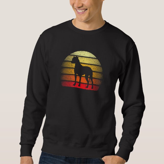 Sweatshirt Retro Sunset Rottweiler Conception du thème de chi (Devant)