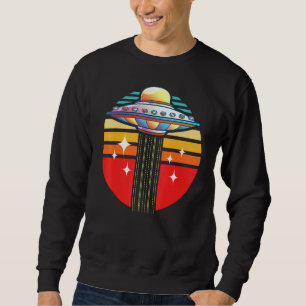 Sweatshirt Retro Ufo Enduction Espace Volant Non Identifié Ob