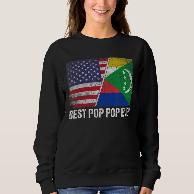Sweatshirt Retro Us Comores Drapeau meilleur pop pop pop pop  (Devant)