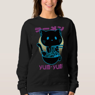 Sweatshirt Rétro Vaporwave Cool esthétique Kitten Chat 80s 90