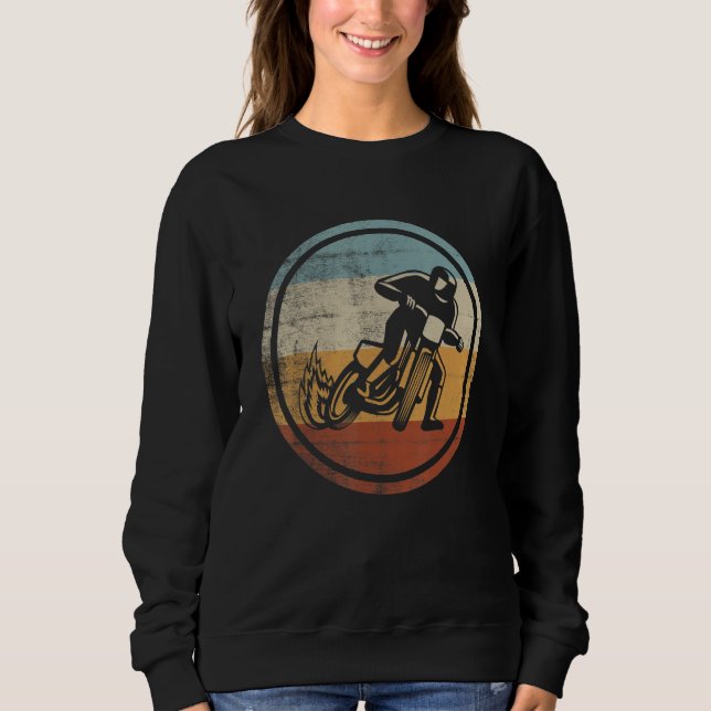 Sweatshirt Retro Vintage Flat Track Racing (Devant)