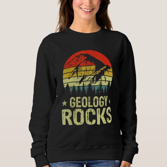 Sweatshirt Retro Vintage Geology Rocks   Geologist Geographer (Devant)