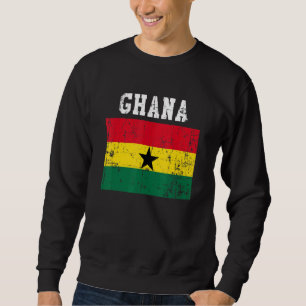Sweatshirt Retro Vintage Ghana Drapeau racines ghanéennes