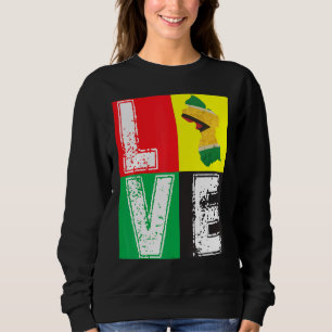 Sweatshirt RETRO vintage I LOVE GUYANA FLAG MAP POUR GUYANAIS