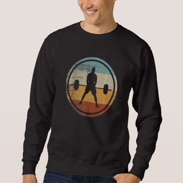 Sweatshirt Retro Vintage Weightlifter Powerlifting Weightlift (Devant)