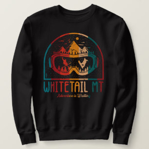 Sweatshirt Retro Whitetail Mountain Ski Adventure
