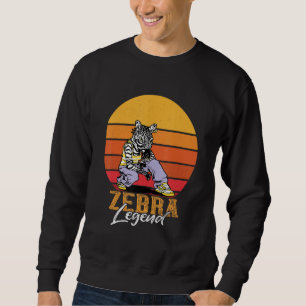 Sweatshirt Rétro Zookeeper Sunset Zebra Legend Animaux sauvag