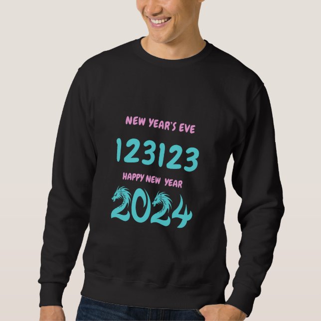 Sweatshirt Réveillon du Nouvel An 123123 Bonne année 2024 (Devant)