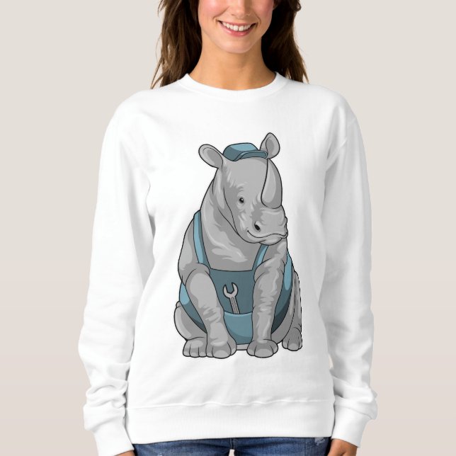 Sweatshirt Rhino as Craftsman et Wrench (Devant)