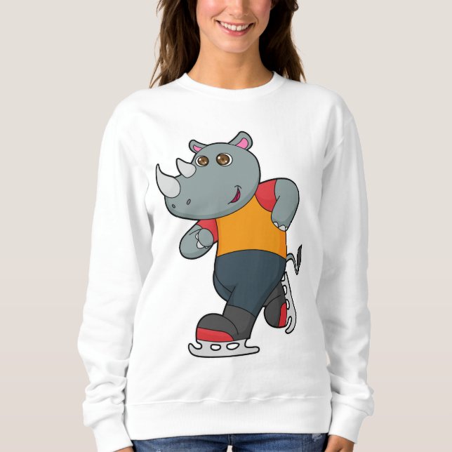 Sweatshirt Rhino at Ice skating with Ice skates (Devant)