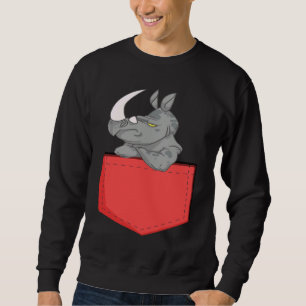Sweatshirt Rhinocéros De Poche En Colère   Rhinocéros Dans La