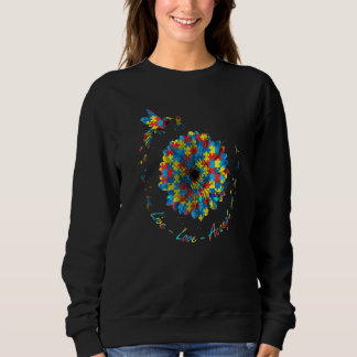 Sweatshirt Ribbon Fleur Oiseau Puzzle Amour En Vie Accepter A