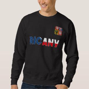 Sweatshirt Ricany République Tchèque Drapeau Cardiaque Lion T