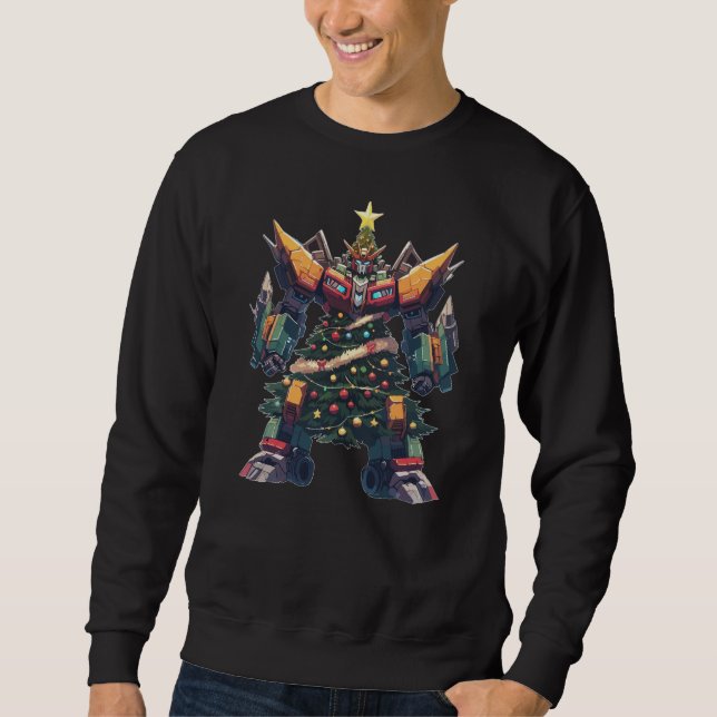 Sweatshirt Robot artificiel d'arbre de Noël (Devant)