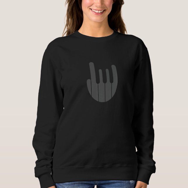 Sweatshirt Rock Hand Piano Keyboard - Funny Cool Pianist Keyb (Devant)