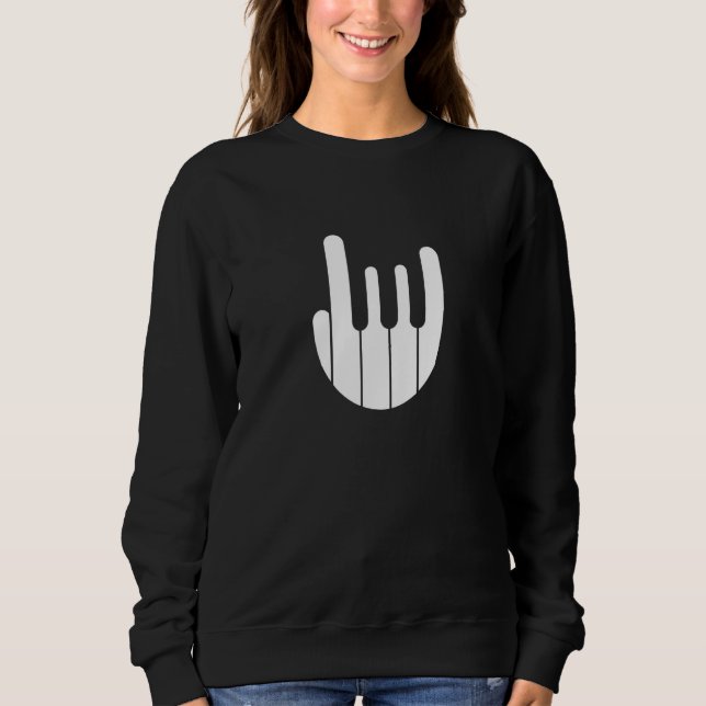 Sweatshirt Rock Hand Piano Keyboard - Funny Cool Pianist Keyb (Devant)