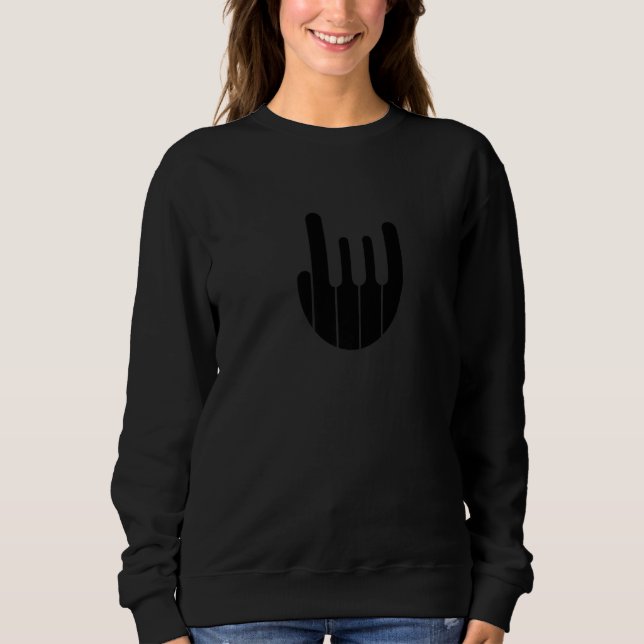 Sweatshirt Rock Hand Piano Keyboard - Funny Cool Pianist Keyb (Devant)
