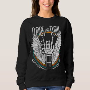 Sweatshirt Rock N Roll Skeleton Guitare Rock Music Concert