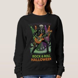 Sweatshirt Rock & Roll Halloween squelette