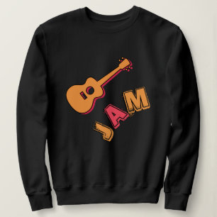 Sweatshirt Rocking Guitar, Music Jam Style, Orange et Red Art