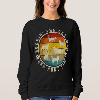 Sweatshirt Rockinu2018 La maman chatte Tante Vie Mat Mama Ca