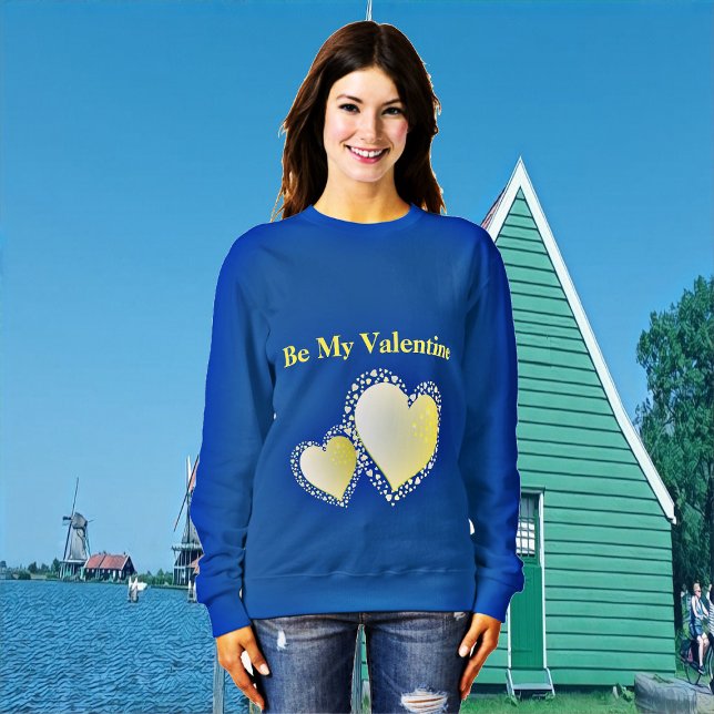 Sweatshirt Romantique Creamy Sweeping Heart Be My Valentine (Romantic Creamy Sweeping Heart Be My Valentine Sweatshirt)