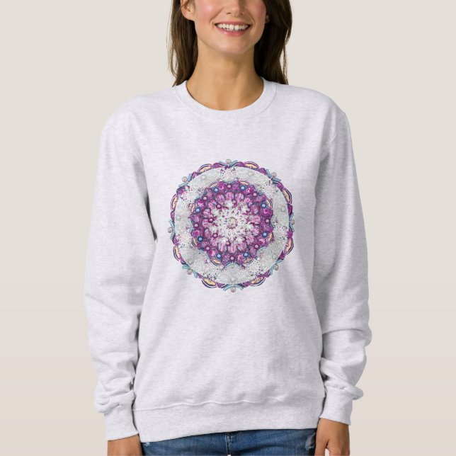 Sweatshirt Rosace rouge cardinale et flocon de neige (Devant)
