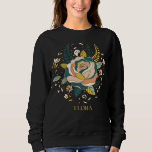 Sweatshirt Rose botanique Elegant Flora