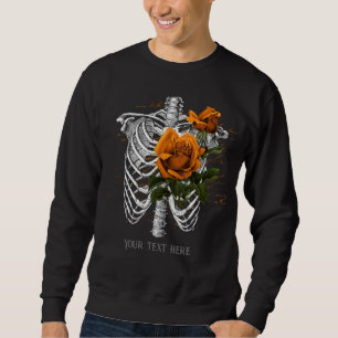 Sweatshirt Rose orange gothique vintage personnalisée