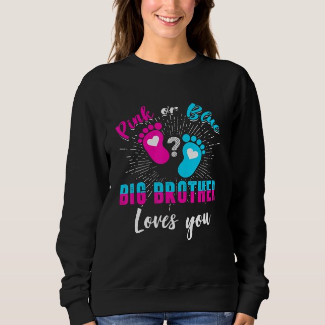 Sweatshirt Rose Ou Bleu Grand Frère Vous Aime Genre Révéler B (Devant)