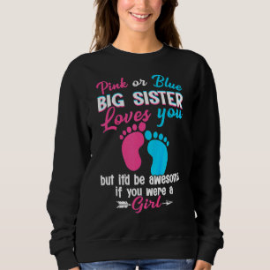 Sweatshirt Rose Ou Bleu Grande Soeur Vous Aime Fille Genre Re